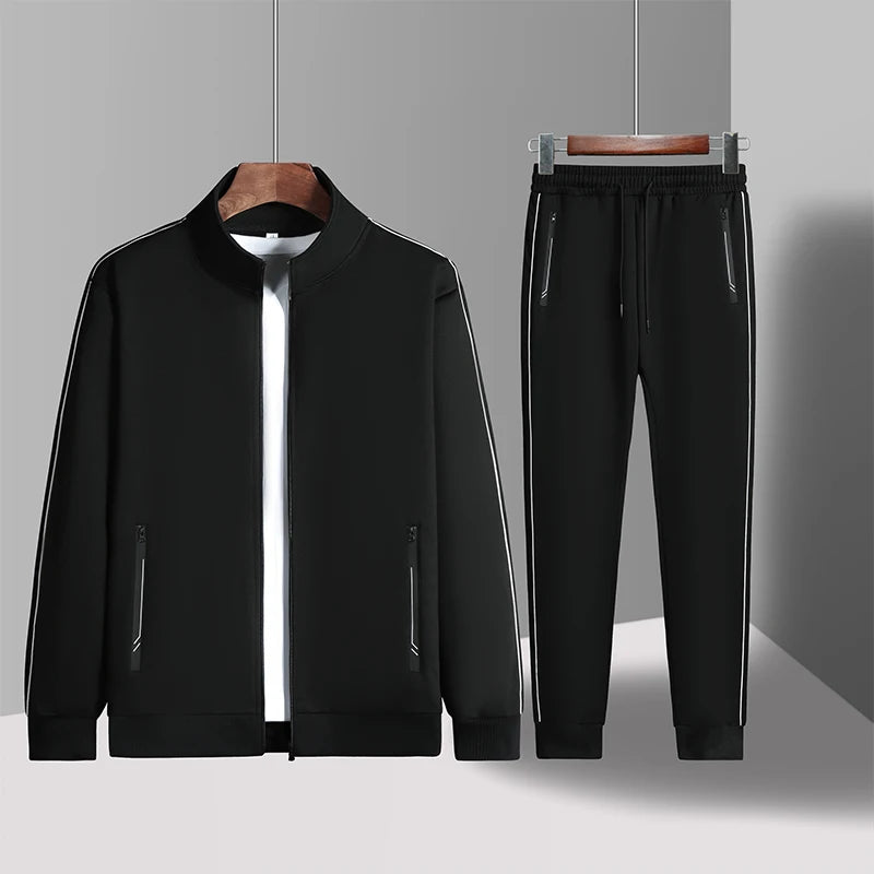 Spring Autumn Men Casual Sports Breathable Suits Man Joggers Running Tracksuits 2 Piece Sets Male Stand Collar Gym Jackets Pants