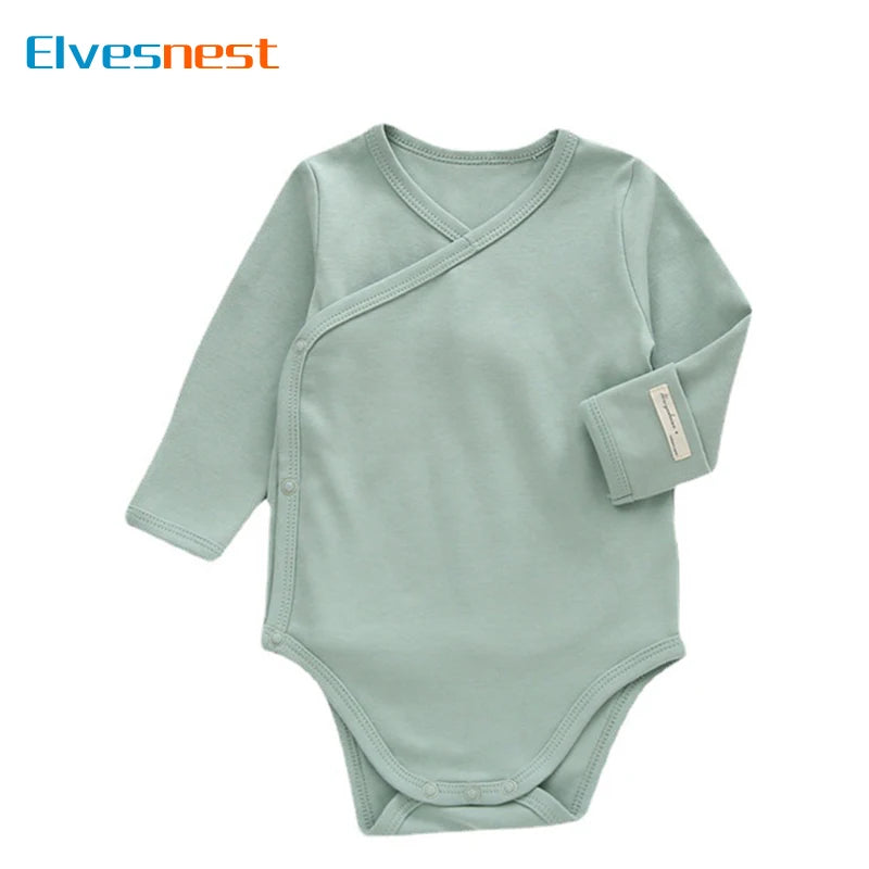 Fashion Solid Color Boys Bodysuit + Hat 2 Pcs Spring & Autumn Baby Girl Bodysuit Long Sleeves Newborn Clothes 3-18 Months