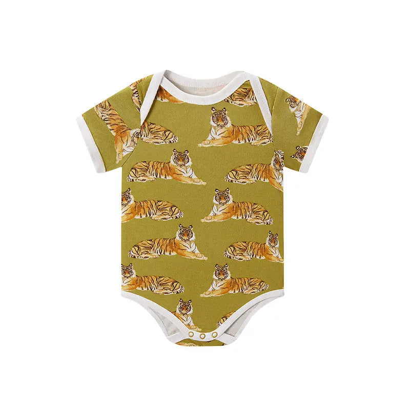 Cute Animal Print Newborn Clothes Boys Bodysuits Cotton Short Sleeve Baby Girl Clothes Summer Infant Bodysuits 3-18 Months