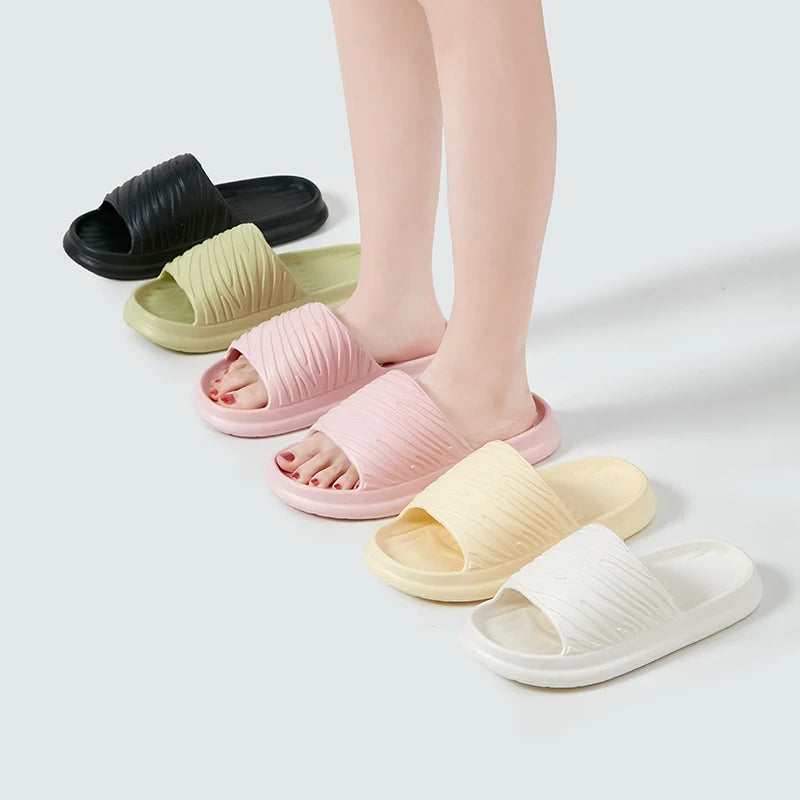 Soft Eva Thick Platform Slippers for Women Indoor Bathroom Flip Flops Anti Slip Flat Heels Beach Sandals Ladies Summer Shoes