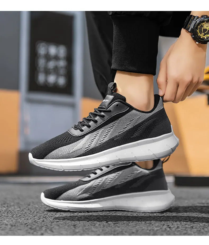 New Sneakers Men's breathable mesh lightweight casual walking men's shoes Lace-up Driving men's casual shoes  new plus size47