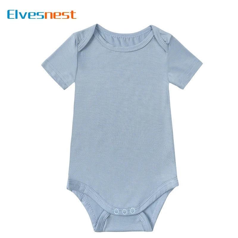 Bamboo Fiber Baby Clothing Boy Bodysuits Fashion Solid Color Short Sleeve Baby Girl Clothes Summer Newborn Clothes 0-24 Months