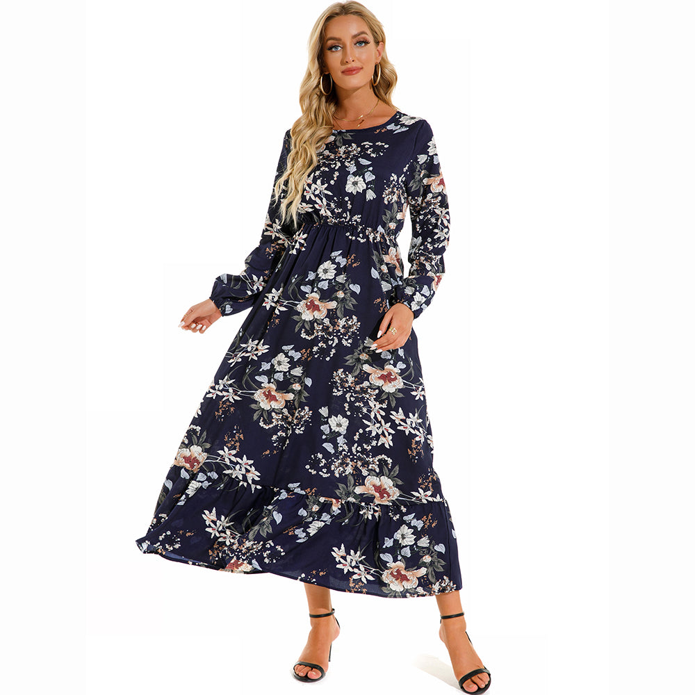 2023 Sping Summer Bohemian Women Maxi Dress Casual Long Sleeve High Waist Beach Woman Chiffon Dresses Floral Vestidoes Mujer New