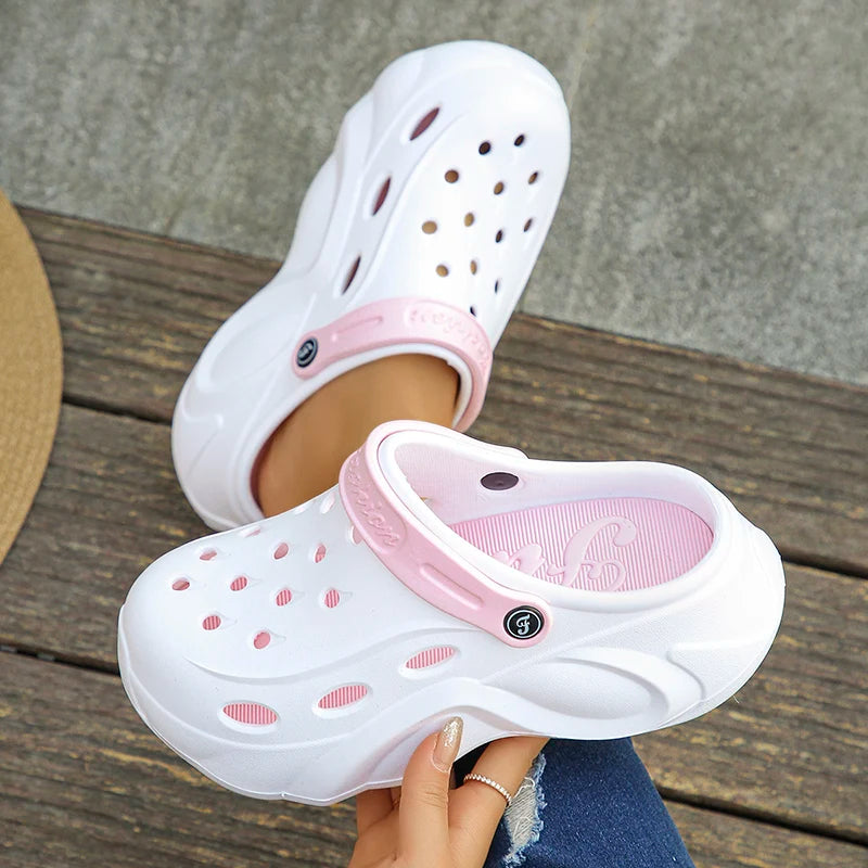 Chunky Platform Clogs Sandals Women 2024 Summer Soft Thick Bottom Beach Garden Shoes Woman Slide Non Slip Eva Wedge Slippers