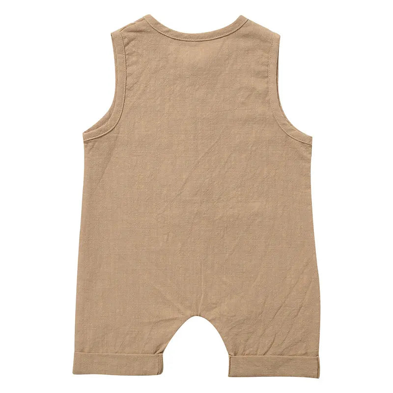 Summer Newborn Clothes Girl Rompers Fashion Solid Color Baby Boys Rompers Sleeveless Cotton Infant Clothing 3-12 Months