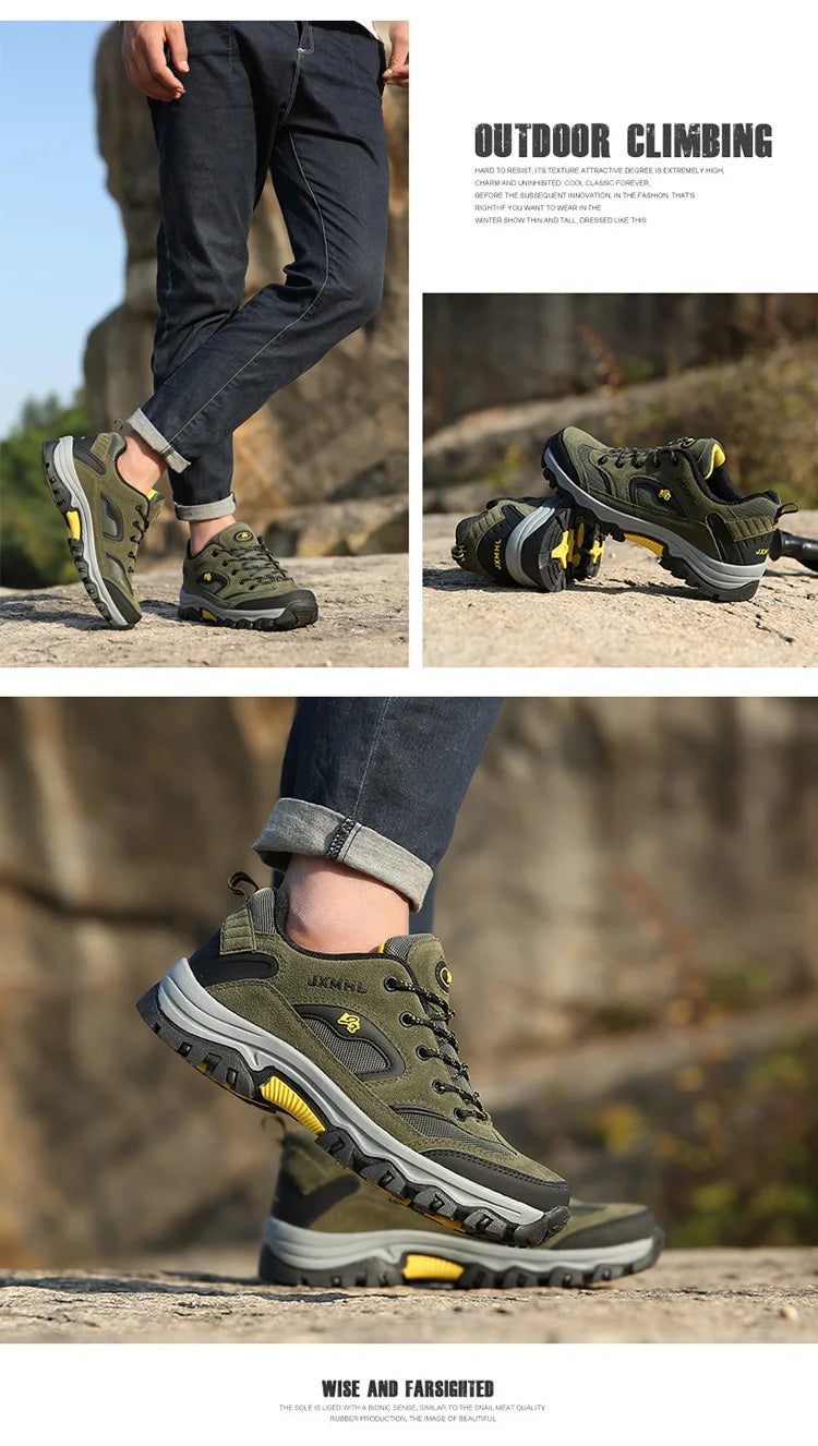 Men's hiking shoes Waterproof hiking shoes Men's climbing Outdoor sports casual shoes High top Fall/Winter hiking plus size 47