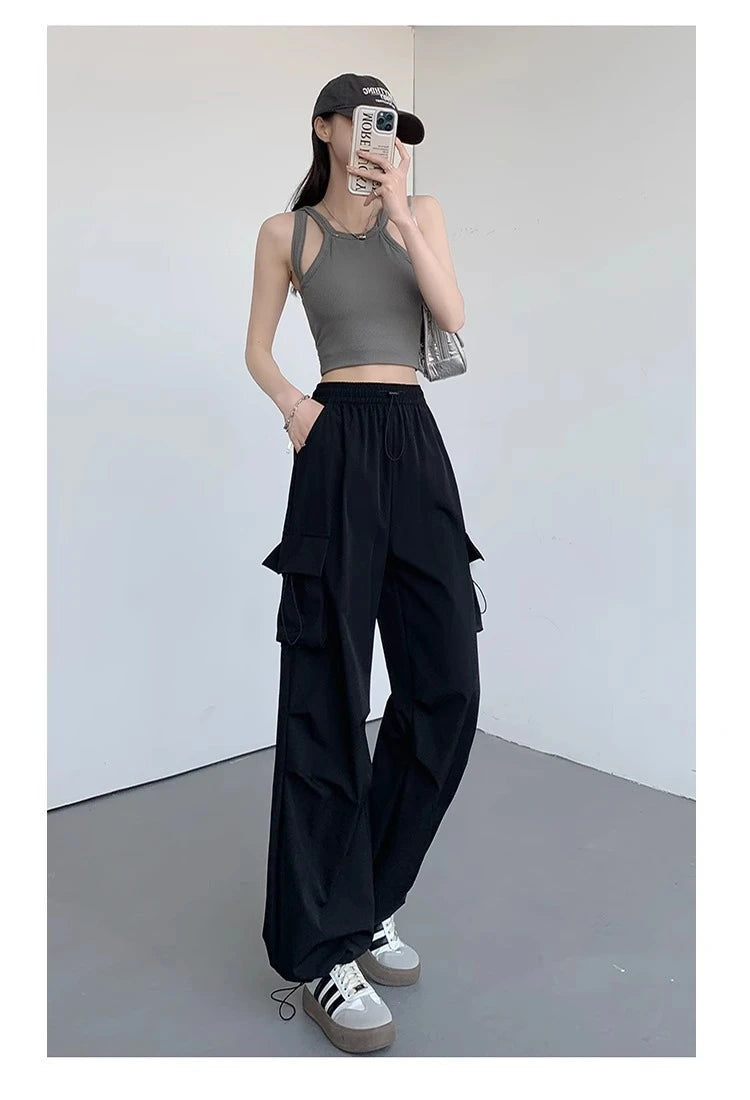 Cargo Pant Women Wide Leg Pants Summer Autumn Fashion Female High Waist Streetwear Loose Casual Pants Straight Trousers