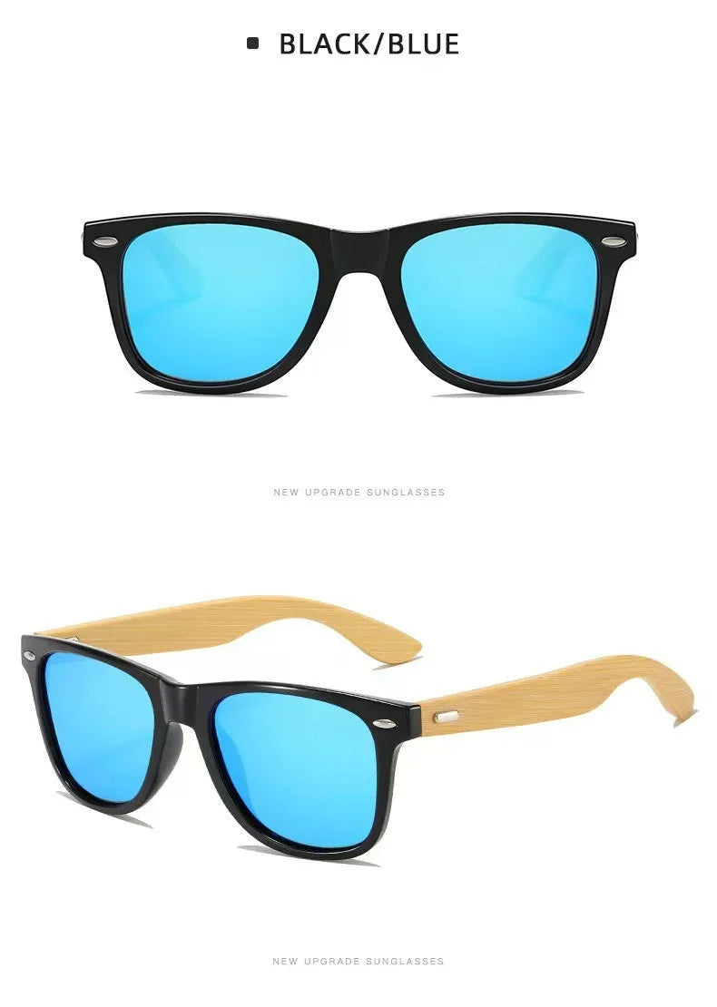 Bamboo Wood Vintage Square Polarized Sunglasses Men Women Luxury Brand Designer Sun Glasses Wooden Driving Fishing UV400 Eyewear