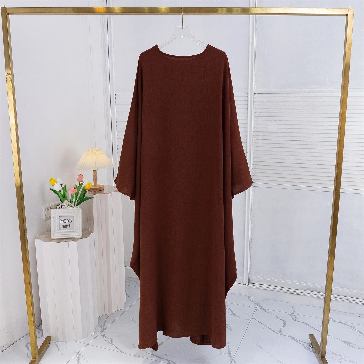 Muslim Abayas Loose Long Maxi Dresses Women Jilbabs Muslim Islamic Dress Full Sleeve O-neck Casual Solid Ramadan Dresses Abaya