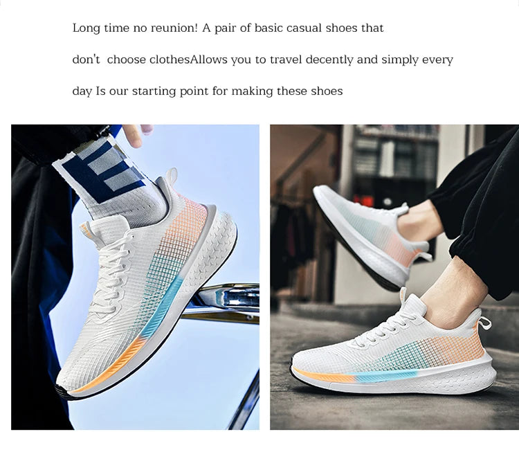 Men's and women's new lightweight non-slip lace-up casual sports shoes lovers large size walking vulcanized walking shoes