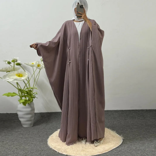 Muslim Open Front Abayas Long Sleeve Modest Kaftan Loose Casual Maxi Length Dress Women Jilbabs Women's Clothing