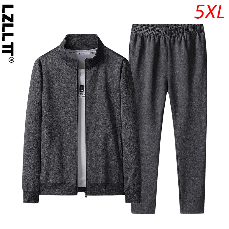 2024 Spring Autumn Men Sport Casual Solid Tracksuits Suits Man Running Jogger Gym Sets Male 2 Piece Sportwear Suit Jackets Pants