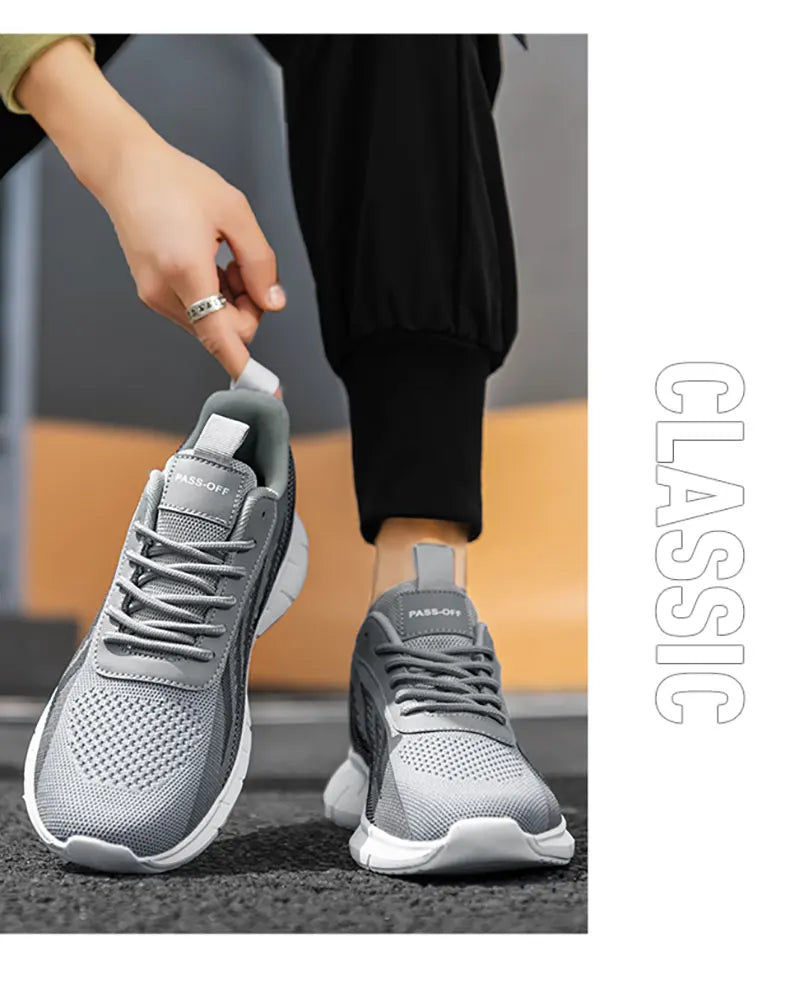 New Sneakers Men's breathable mesh lightweight casual walking men's shoes Lace-up Driving men's casual shoes  new plus size47