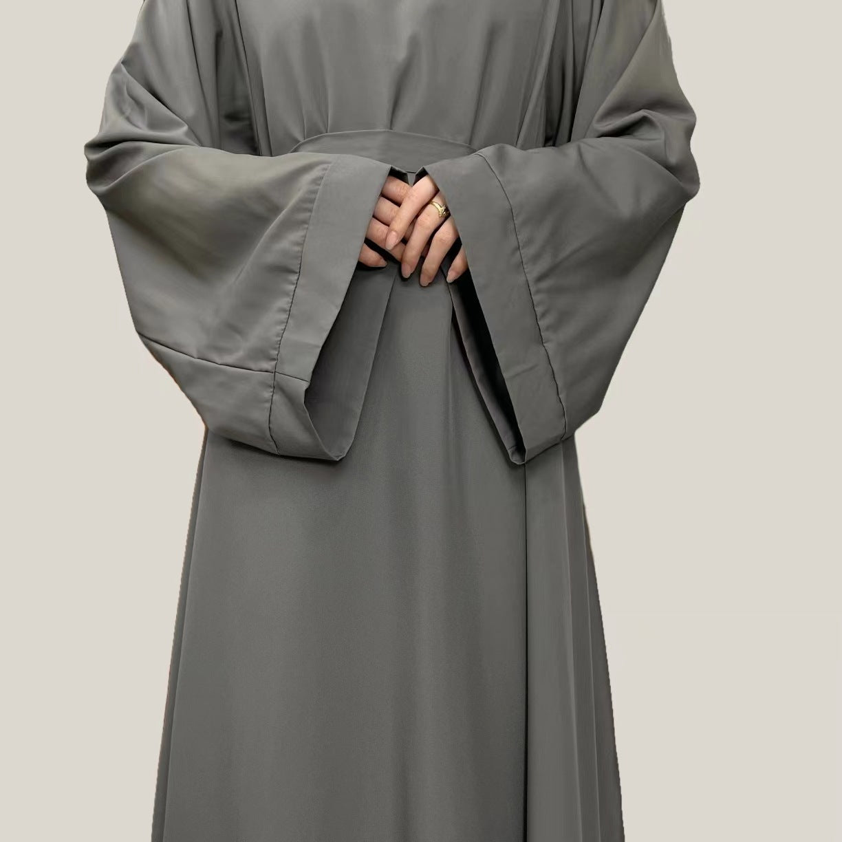 Muslim Abaya Loose One-piece Prayer Dress Full Sleeve Islamic Clothing Women Jilbab Dubai Saudi Robe Lace Up Long Dresses