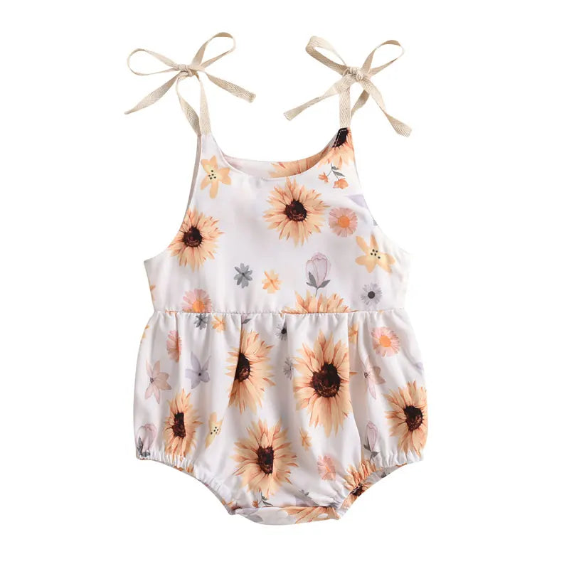 Summer Newborn Baby Girl Clothes Fashion Print Infant Clothes Girls Bodysuits Cotton Sleeveless Baby Bodysuits 3-24 Months