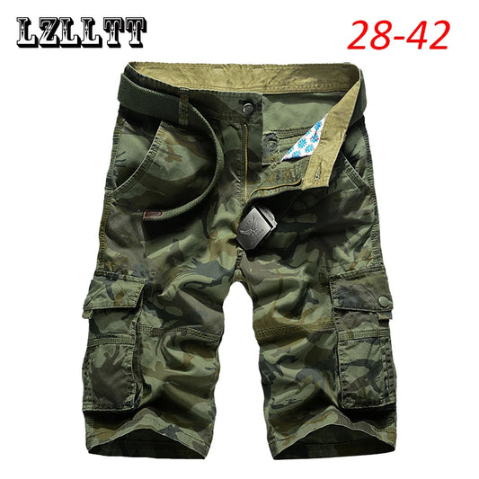 Summer Men Cotton Cargo Camouflage Shorts Mens Casual Outdoor Vintage Fit Short Pants Man Bermuda Beach Joggers Shorts Plus Size