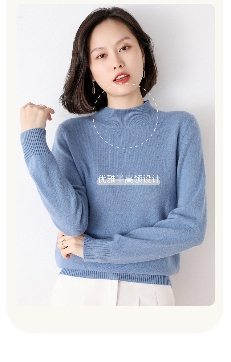 Autumn Winter Knitted Shirts Women Sweaters Pullover Tops Fashion Female Long Sleeve Skinny Elastic Casual Mock neck Sweater