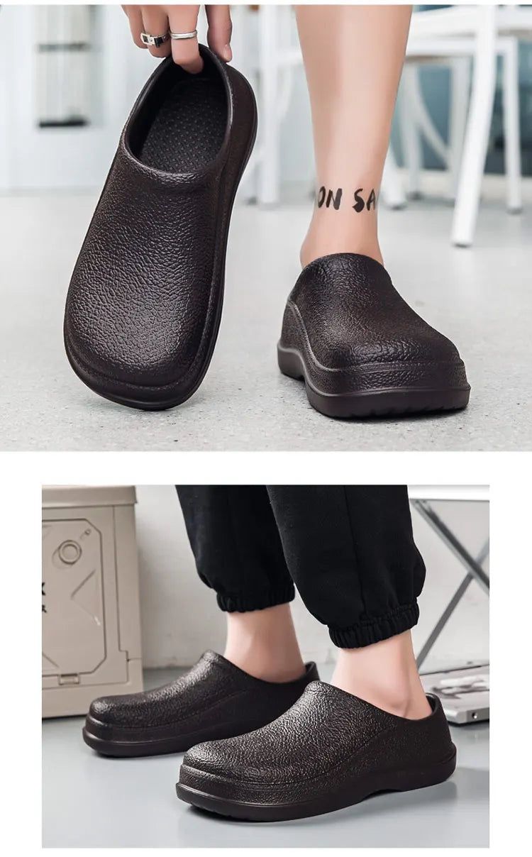 Non-slip kitchen shoes Oil-proof waterproof work shoes Large size casual fashion thick soled wear-resistant men's shoes