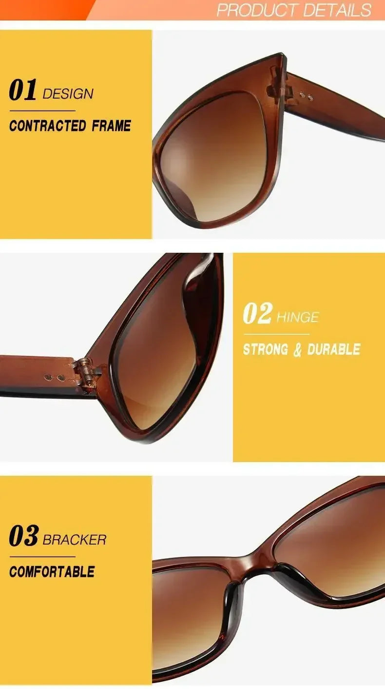 Fashion Cat Eye Sunglasses Women Vintage Oversized Gradient Sun Glasses Shades Female Luxury Designer UV400 Sunglass