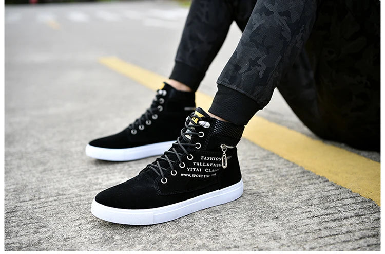 2024 Spring and autumn high top men's new soft sole casual sports shoes walking running breathable men's boots 39-46