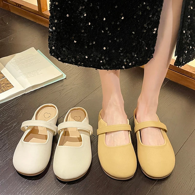 Women's casual flat slippers 2024 New Fashion Outwear Muller Shoes Network Red Tide Flow Anti slip Slippers