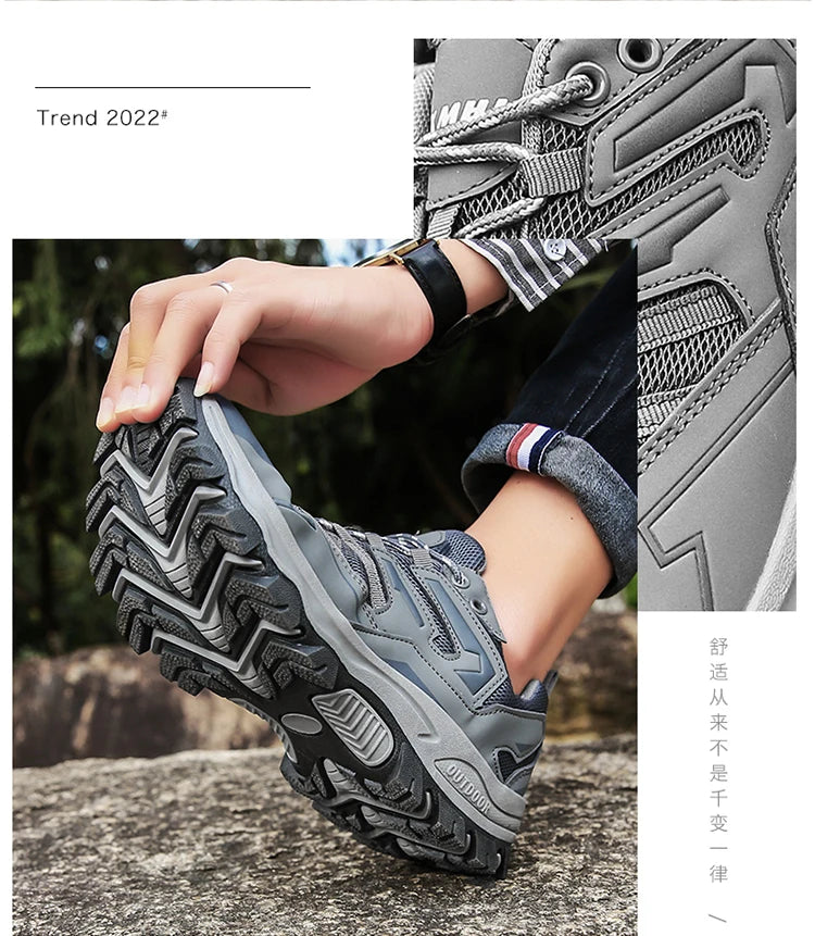 Large size men and women new spring and autumn leisure sports mountaineering shoes lovers anti-slip wear-resistant walking shoes