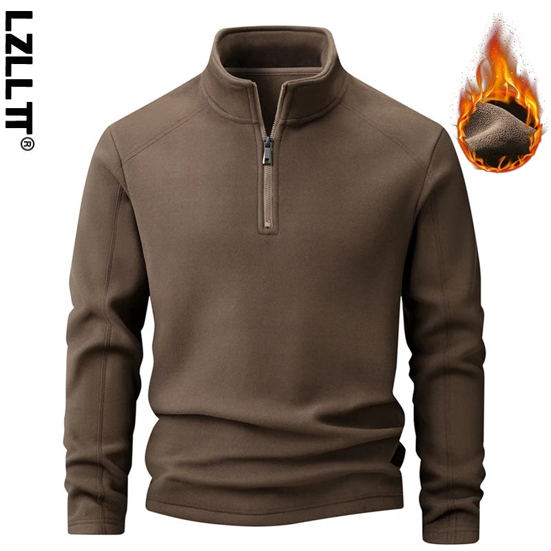 Winter Men Casual Fleece Sweatshirts Tops Men Sport Classic Stand Collar Sweatshirts Men’s Sweatshirts Hoodie Basic Pullover 9XL