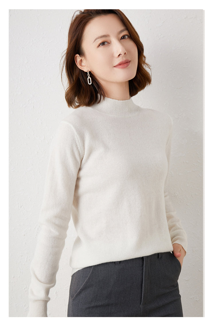 Autumn Winter Knitted Shirts Women Sweaters Pullover Tops Fashion Female Long Sleeve Skinny Elastic Casual Mock neck Sweater