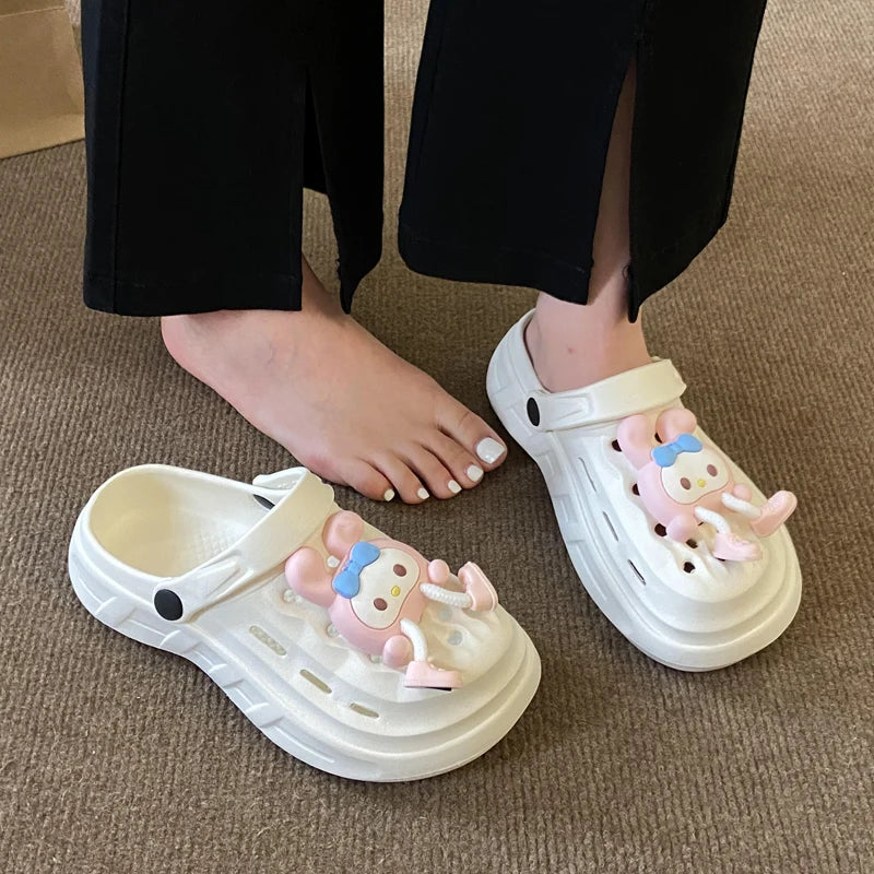 Women's New Cute Cartoon Slippers Indoor Home Anti slip Bathroom Shower EVA Slippers Wearing Outside Casual Vacation Sandals