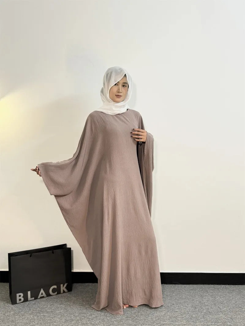 Muslim Abayas Loose Maxi Dresses Women Jilbabs Muslim Dress Full Sleeve O-neck Casual Solid Robe Islamic Ramadan Dresses