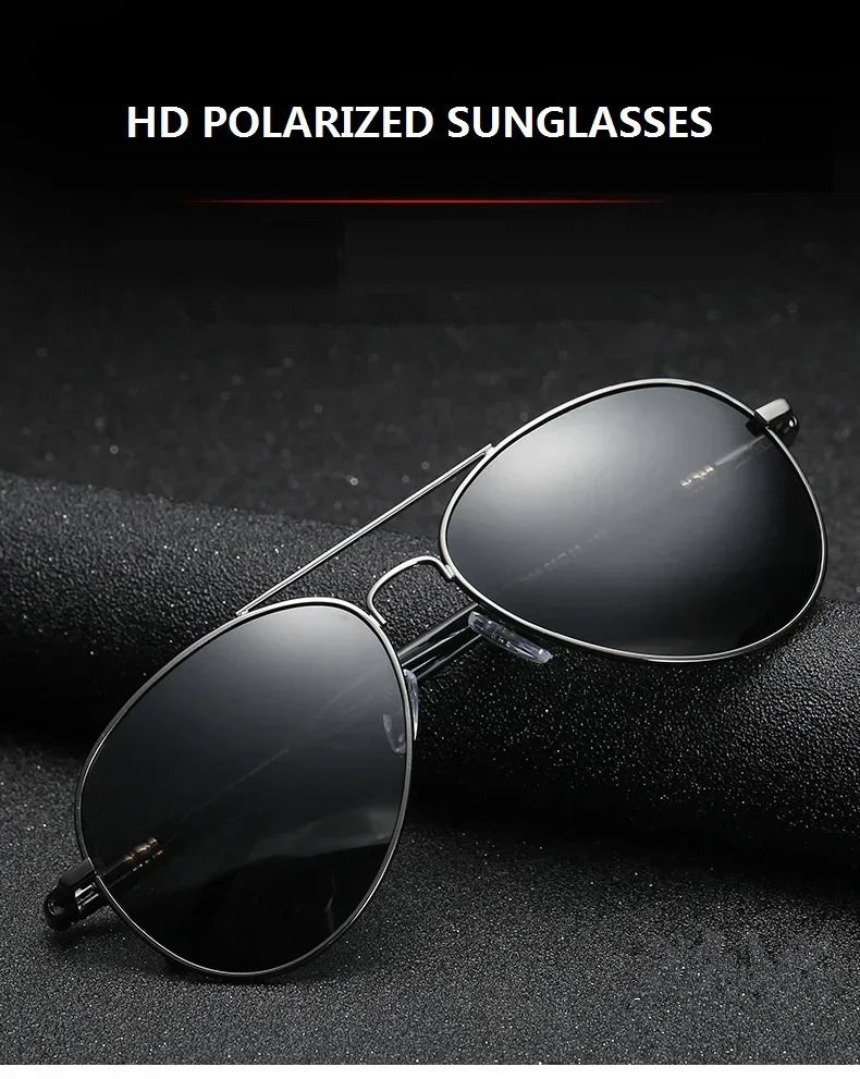 Luxury Pilot Polarized Sunglasses Men Women Driving Fishing Retro Sun Glasses Brand Designer Male Metal Sunglasss For Man UV400