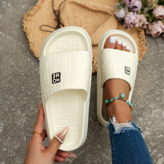 New women's flat bottomed slippers, home anti slip one line sandals