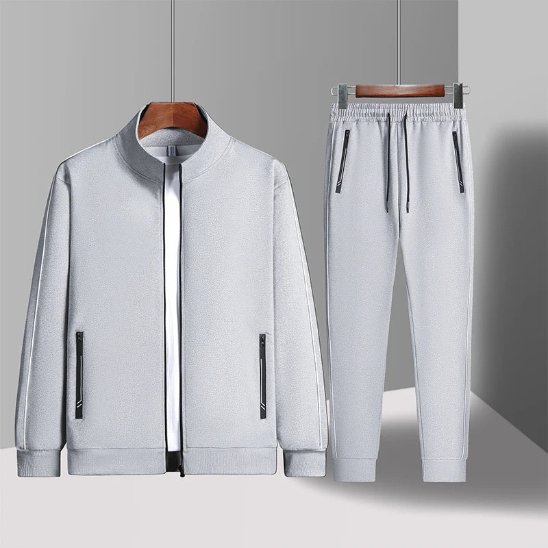 Spring Autumn Men Casual Sports Breathable Suits Man Joggers Running Tracksuits 2 Piece Sets Male Stand Collar Gym Jackets Pants