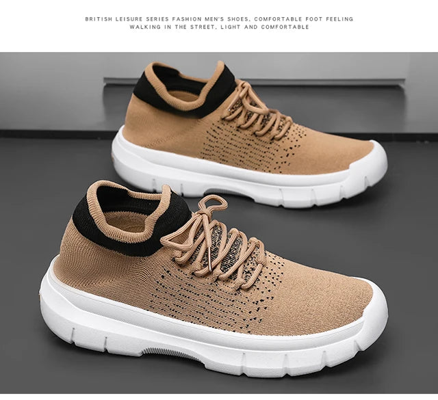 2024 new men's casual breathable sports shoes flat comfortable non-slip mesh surface walking vulcanized men's shoes