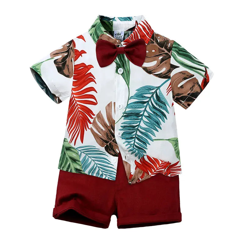 Fashion Kids Clothes Boys Outfit Summer Boy Clothing Sets Cotton Short Sleeve Shirt Shorts Children Clothing 1-6 Years