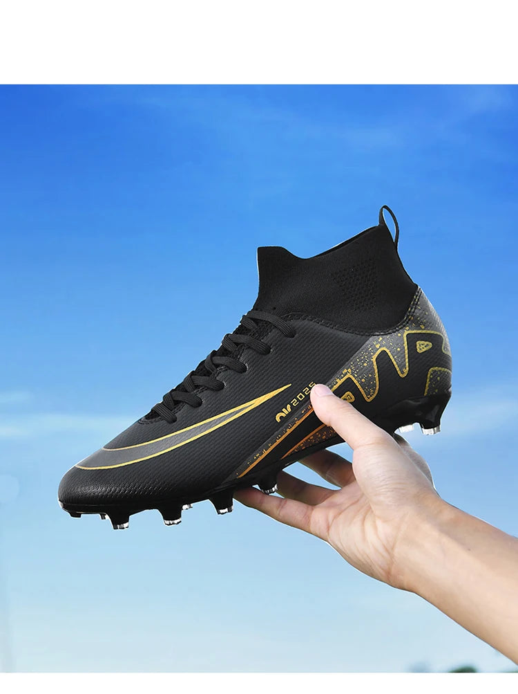 Men's new high-top football shoes non-slip comfortable wear-resistant casual sports shoes outdoor large size football boots 46