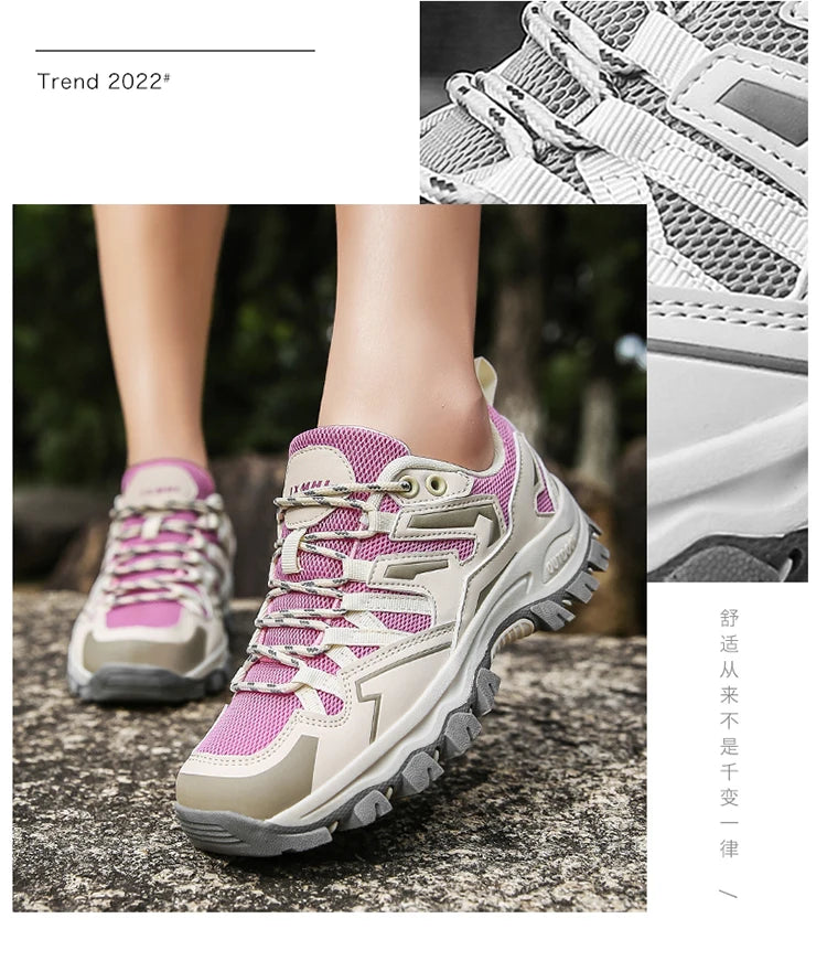 Large size men and women new spring and autumn leisure sports mountaineering shoes lovers anti-slip wear-resistant walking shoes