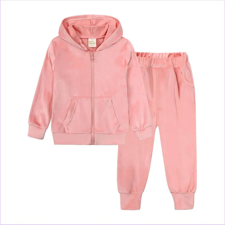 Fashion Solid Color Baby Girl Clothing Warm Long Sleeve Hoodies Zipper Tops Pants Winter Spring Kids Clothes Boys 1-13 Years