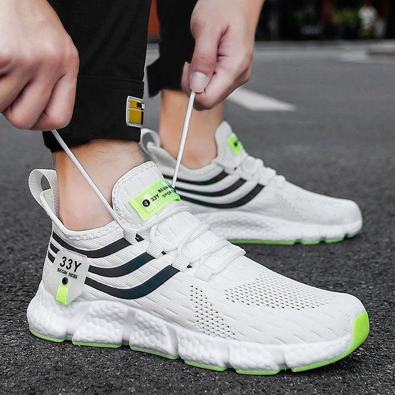 2024 new large size men's casual sports shoes light breathable comfortable thick running shoes fashion outdoor men's sneakers