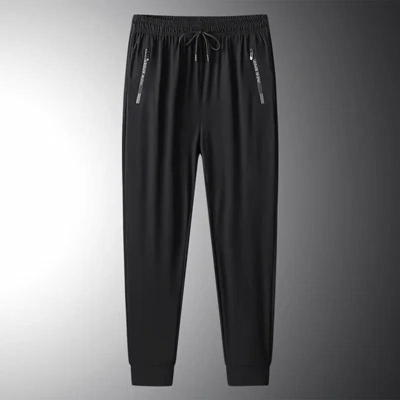 Summer Men Breathable Casual Sport Joggers Pants Mens Cool Ice Quick Dry Outdoor Tracksuit Pants Men's Trousers Plus Size 8XL