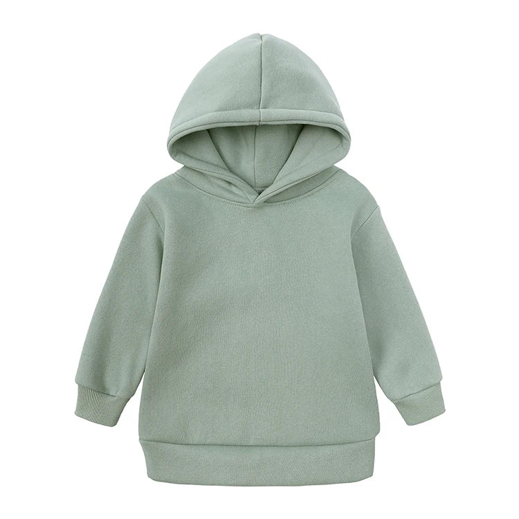 Winter Thicken Warm Kids Clothes Boys Outfit Set Cotton Long Sleeve Hooded Tops Pants Solid Children Clothing 2-6 Years