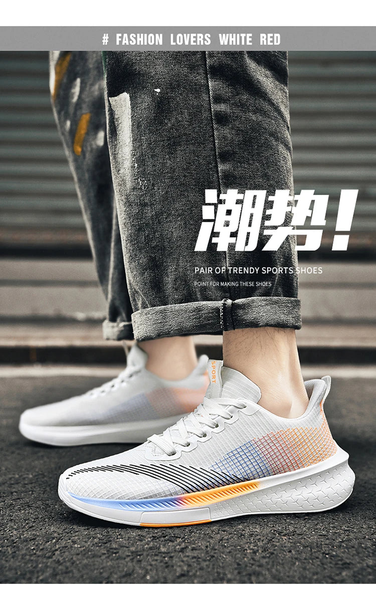 Men's and women's new lightweight non-slip lace-up casual sports shoes lovers large size walking vulcanized walking shoes