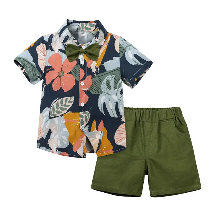 Fashion Kids Clothes Boys Outfit Summer Boy Clothing Sets Cotton Short Sleeve Shirt Shorts Children Clothing 1-6 Years