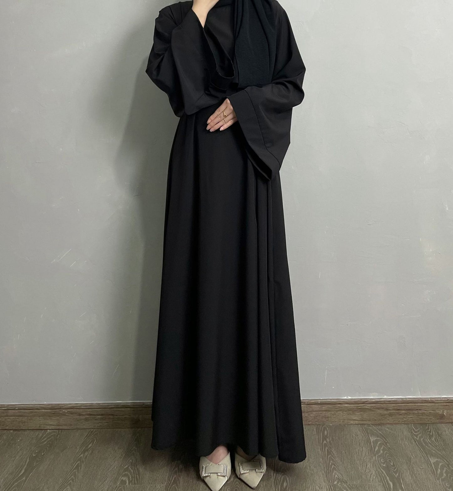 Muslim Abaya Loose One-piece Prayer Dress Full Sleeve Islamic Clothing Women Jilbab Dubai Saudi Robe Lace Up Long Dresses