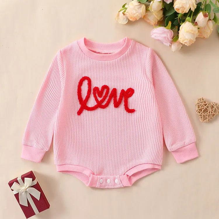 Cartoon Letter Newborn Clothes Newborn Clothes Girls Bodysuits Long Sleeve Knitted O-Neck Baby Boy Clothes 3-12 Months