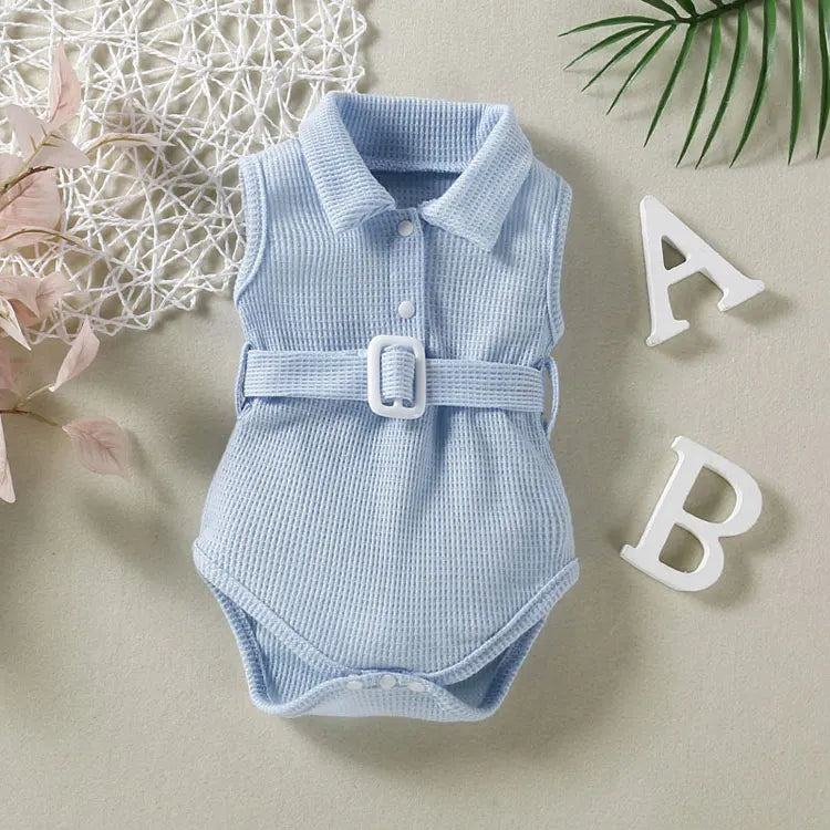 Fashion Solid Infant Clothes Girls Bodysuits Summer Newborn Baby Boy Clothes Sleeveless Baby Bodysuits 3-24 Months