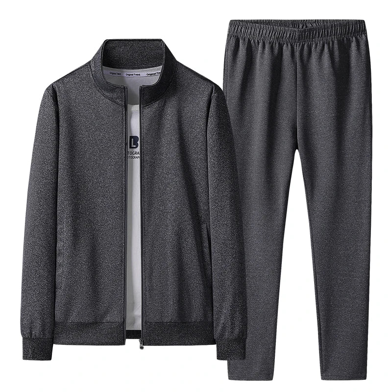 2024 Spring Autumn Men Sport Casual Solid Tracksuits Suits Man Running Jogger Gym Sets Male 2 Piece Sportwear Suit Jackets Pants