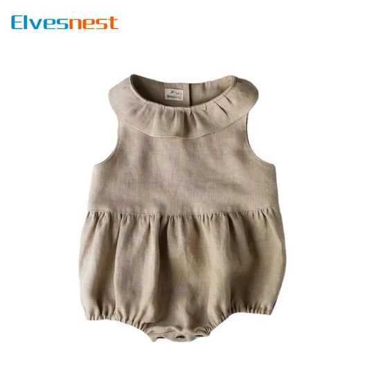 Fashion Solid Color Infant Clothes Boys Bodysuit Summer Newborn Girl Clothes Cotton Sleeveless Baby Clothes 0-18 Months