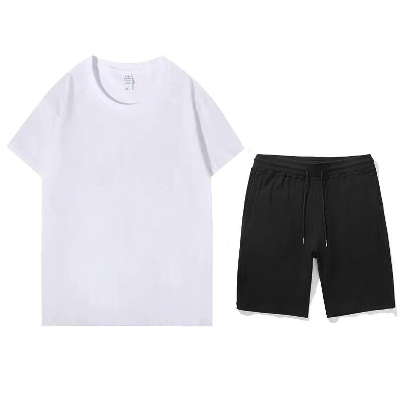 Short sets men 2 piece mens set Cotton T-Shirts Shorts Sport Suit Jogging Set Casual Outfits Streetwear Cotton Short Set Men