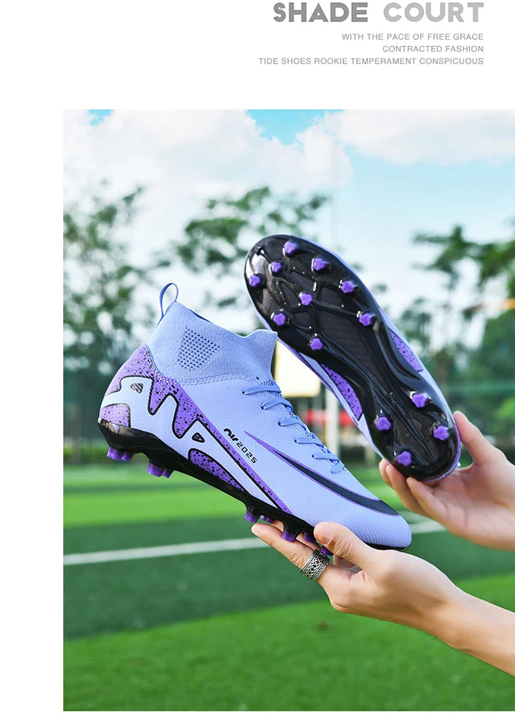 Men's new high-top football shoes non-slip comfortable wear-resistant casual sports shoes outdoor large size football boots 46